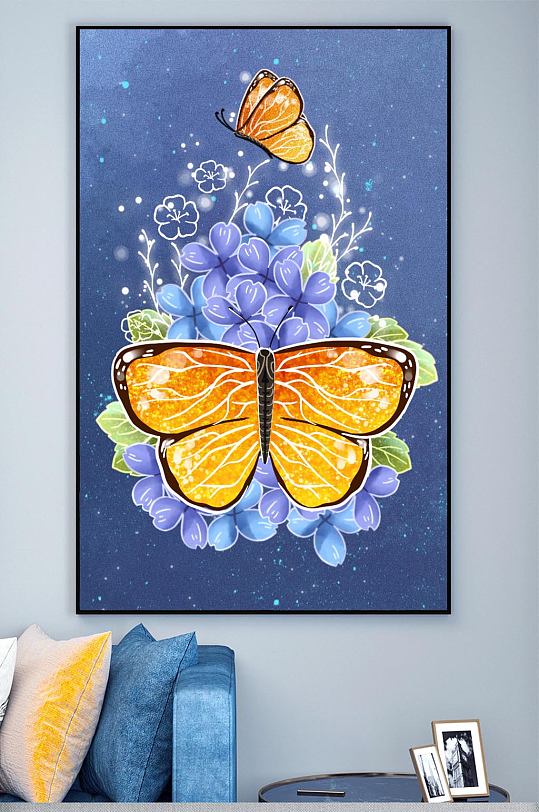 中国风蝴蝶壁画装饰画-众图网