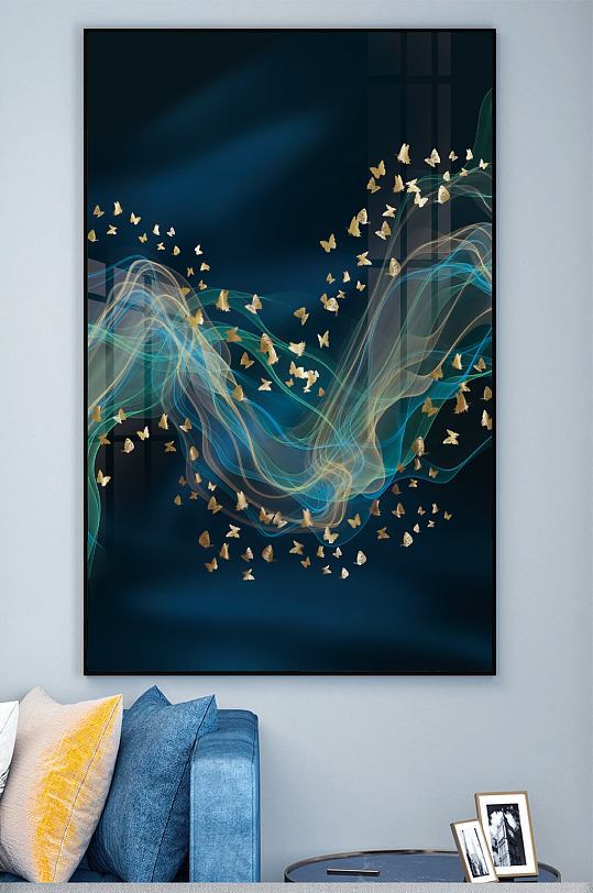 轻奢简约银河装饰画背景画