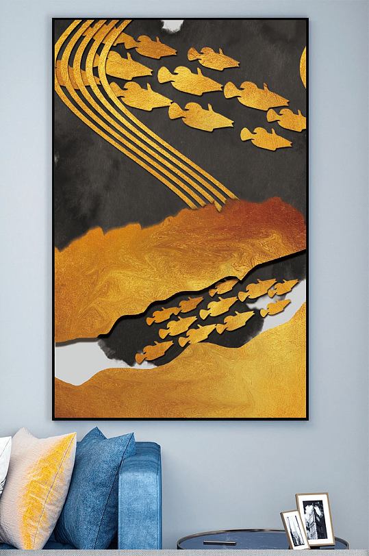 现代金色金箔装饰画