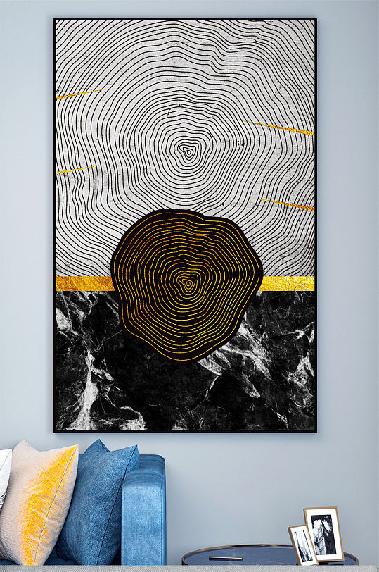 轻奢木纹装饰画壁画