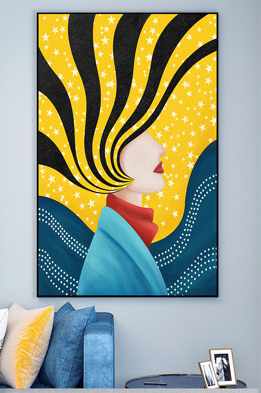美女抽象装饰画壁画