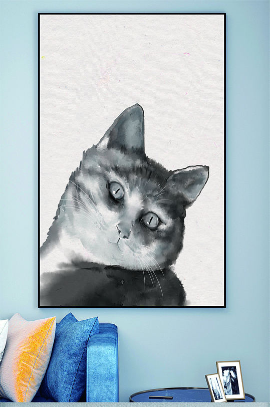 儿童房猫咪动物装饰画壁画