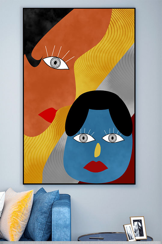 抽象人脸装饰画壁画