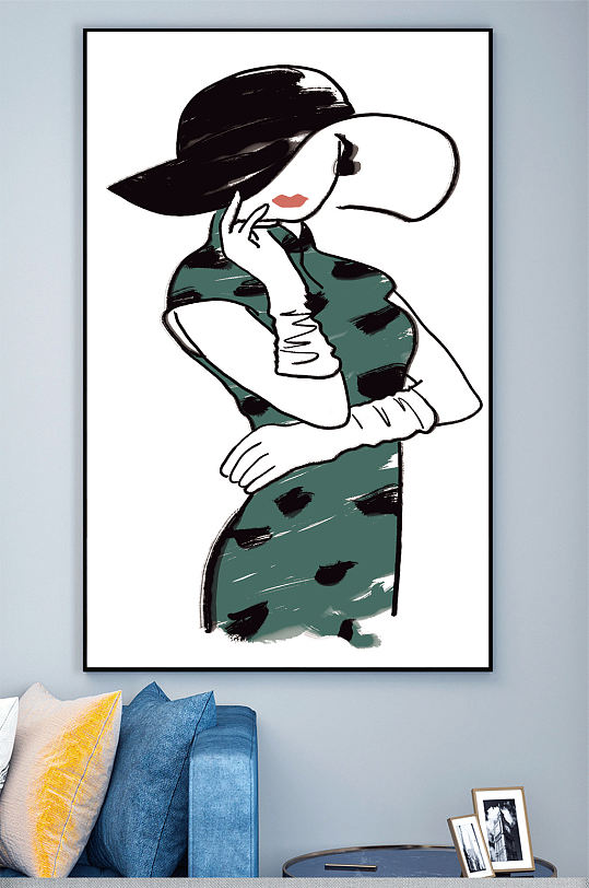 抽象美女壁画装饰画