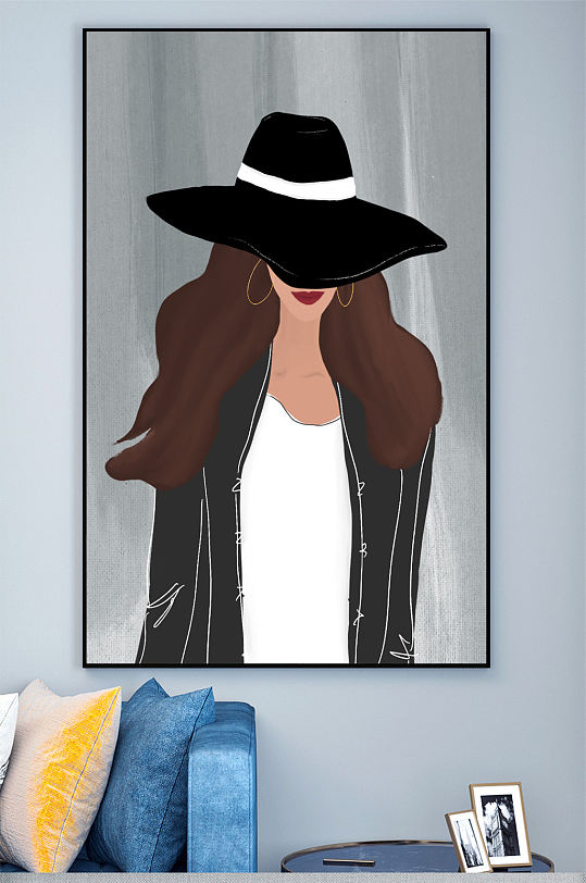 抽象美女装饰画壁画