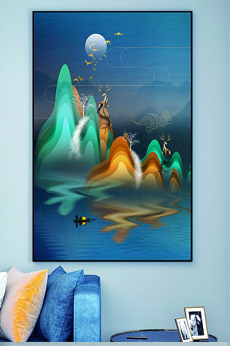 抽象山水壁画装饰画