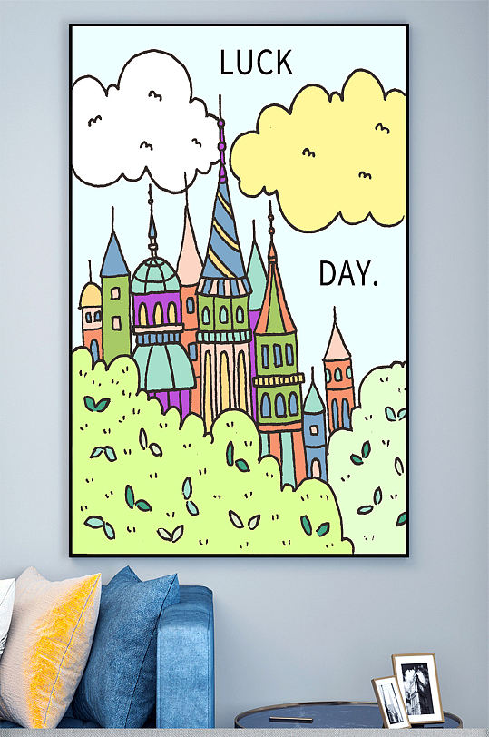 儿童房卡通壁画装饰画