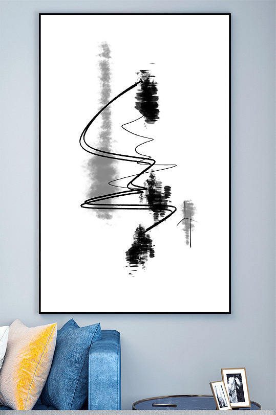 中国风水墨壁画装饰画