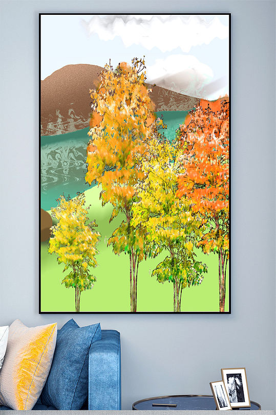 油画树林壁画装饰画