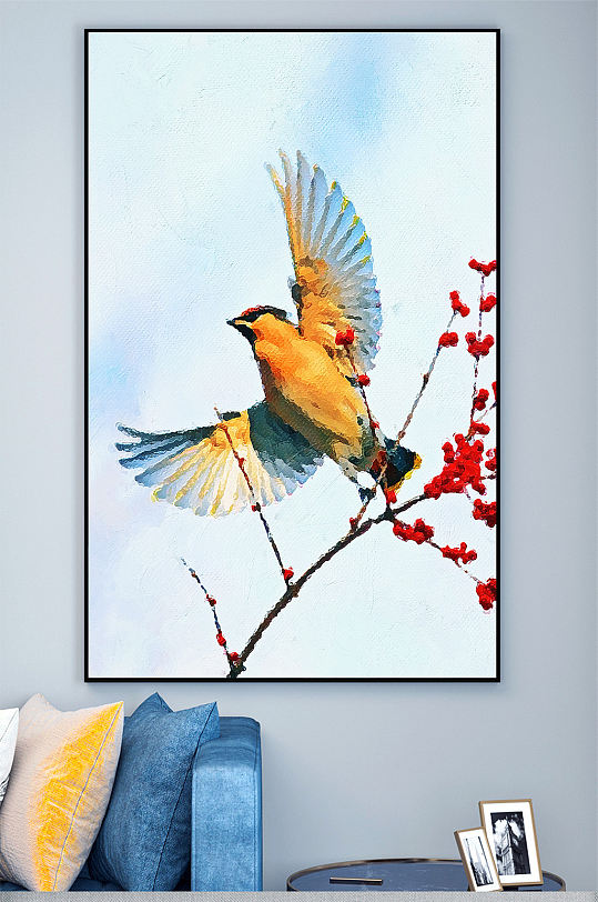 油画鸟壁画装饰画