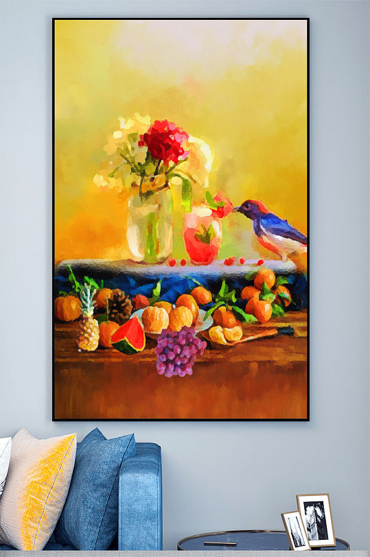水果鲜花油画壁画装饰画-众图网