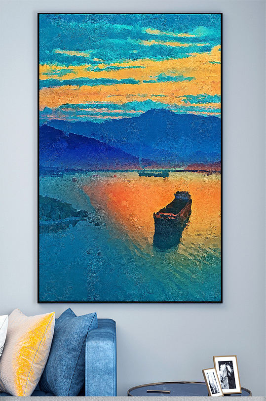 海洋风景油画壁画装饰画-众图网