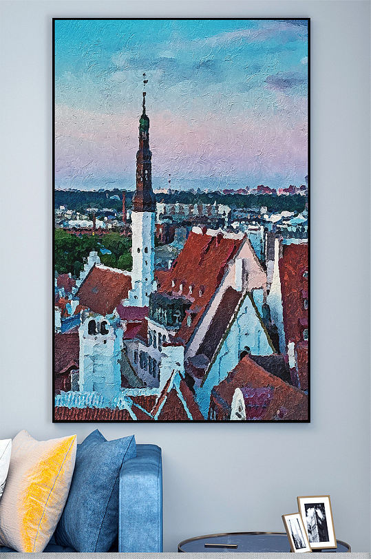 油画建筑壁画装饰画