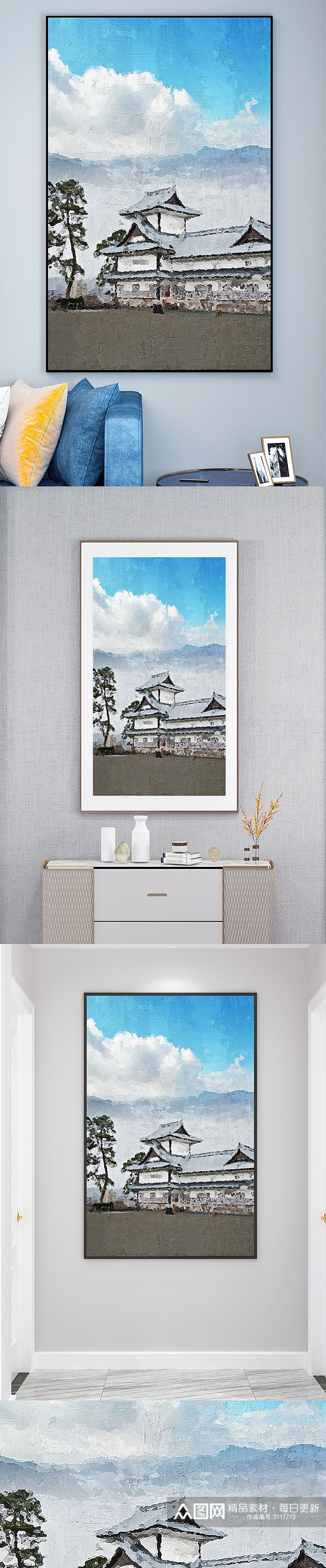 中国风建筑壁画装饰画素材