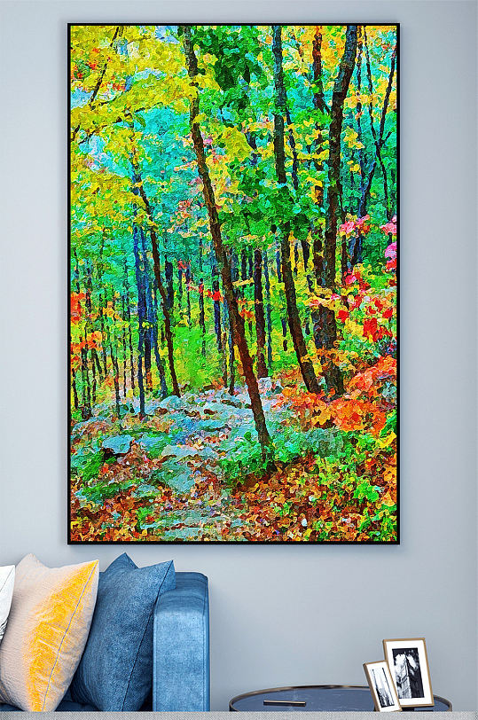 油画树林装饰画壁画