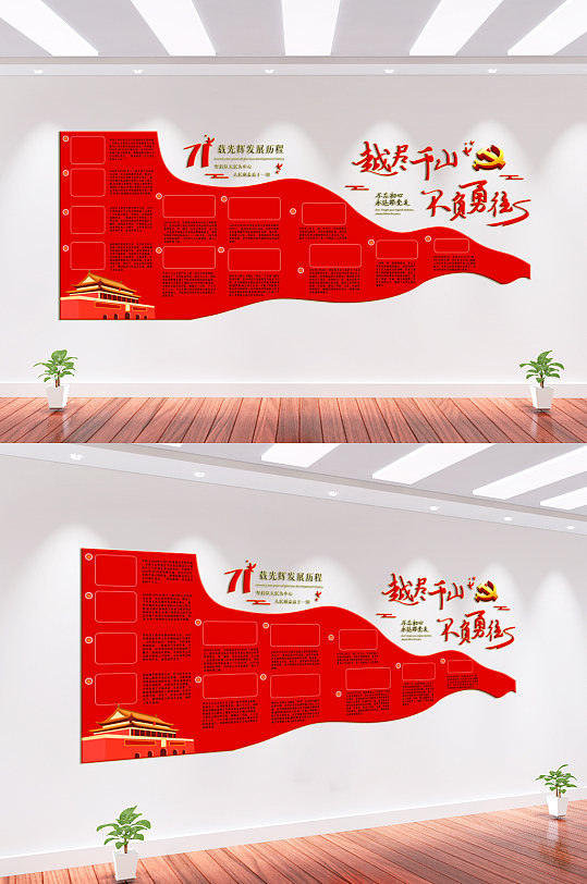 党的发展历程党建文化墙-众图网