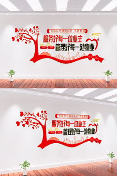红色物业宣传文化墙