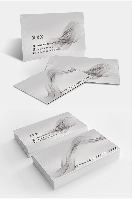 银色美发行业高档名片