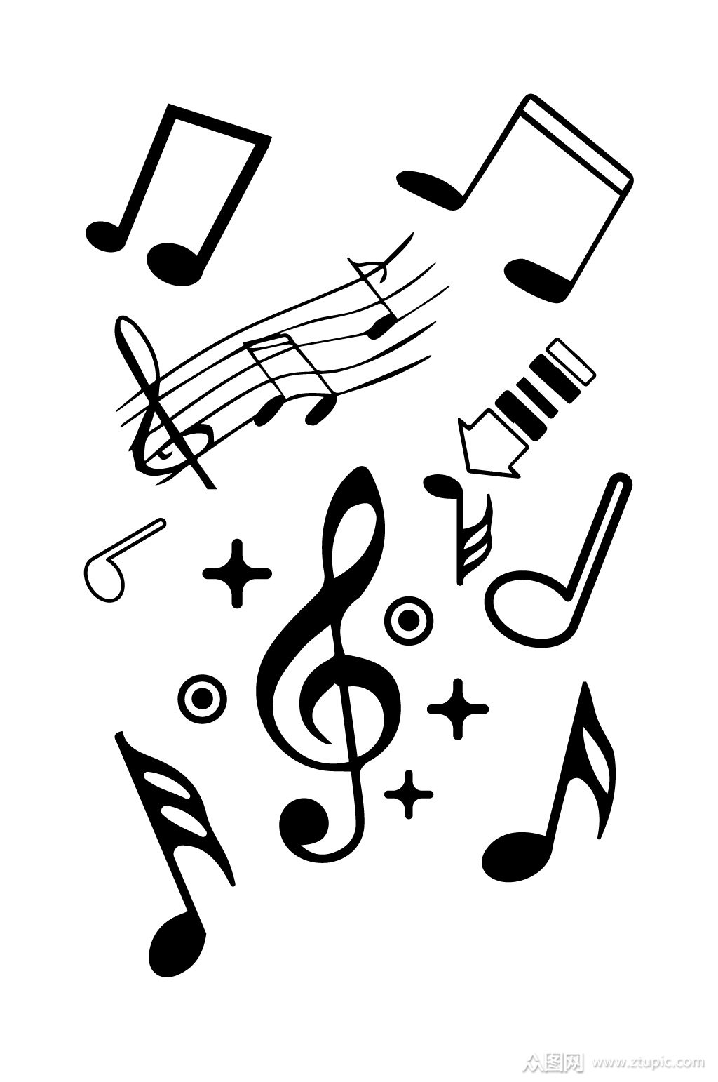 音乐元素符号音符png元素素材