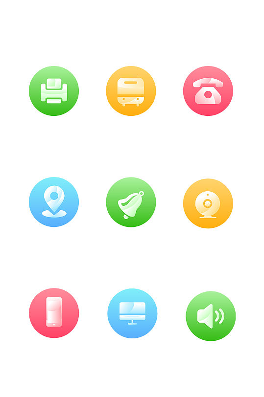 卡通电话小图标装饰