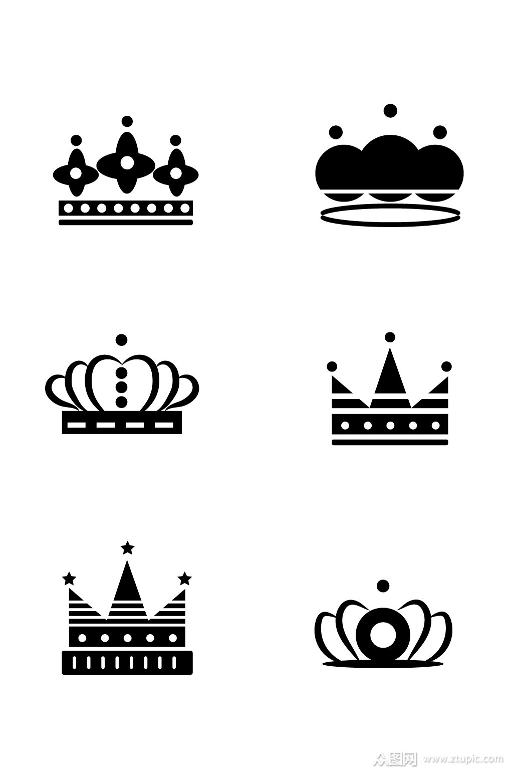 手绘皇冠欧式花纹图案