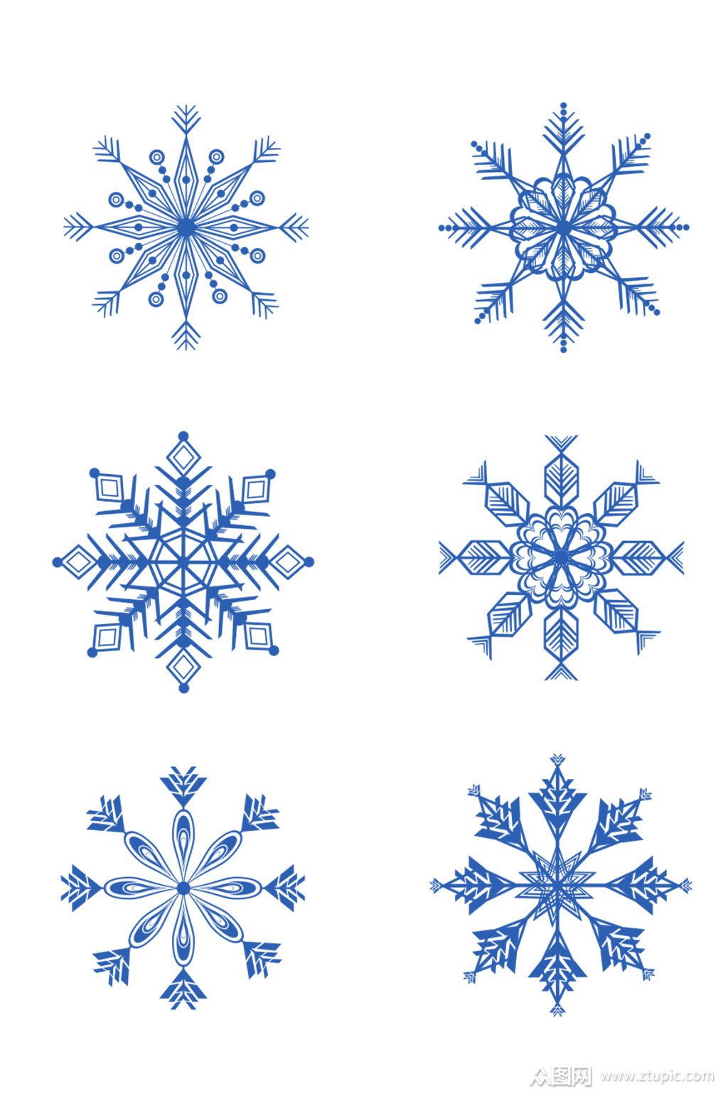 卡通雪花图案圣诞节矢量