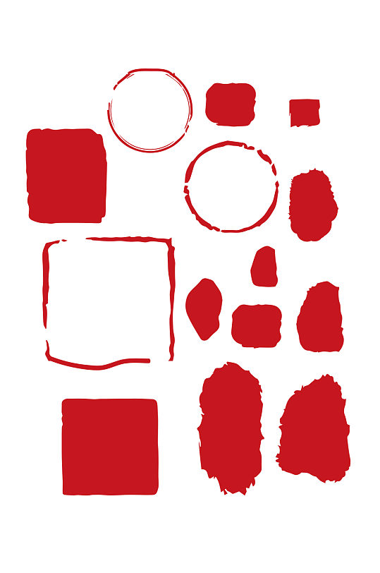 中国复古风印章边框元素