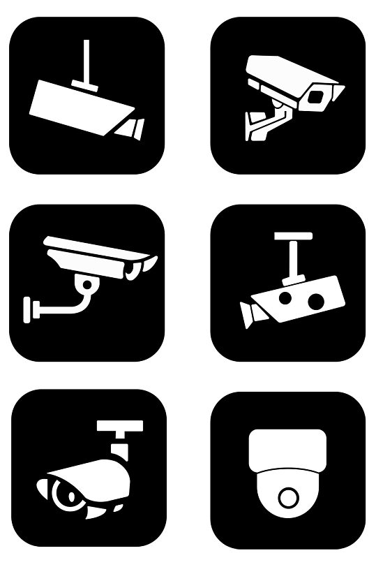 黑色摄像头监控图标-众图网