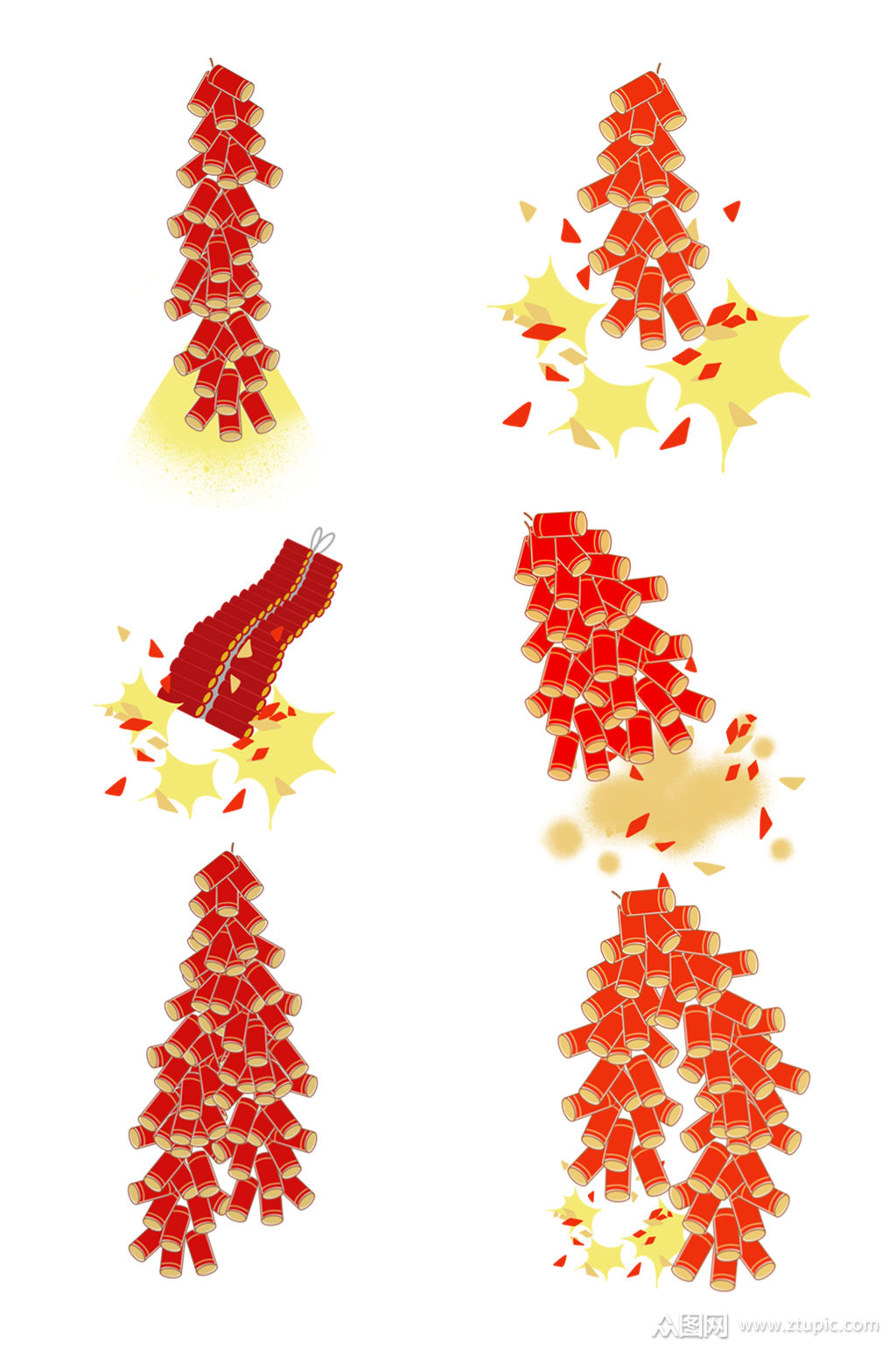 新年放鞭炮过年春节免抠