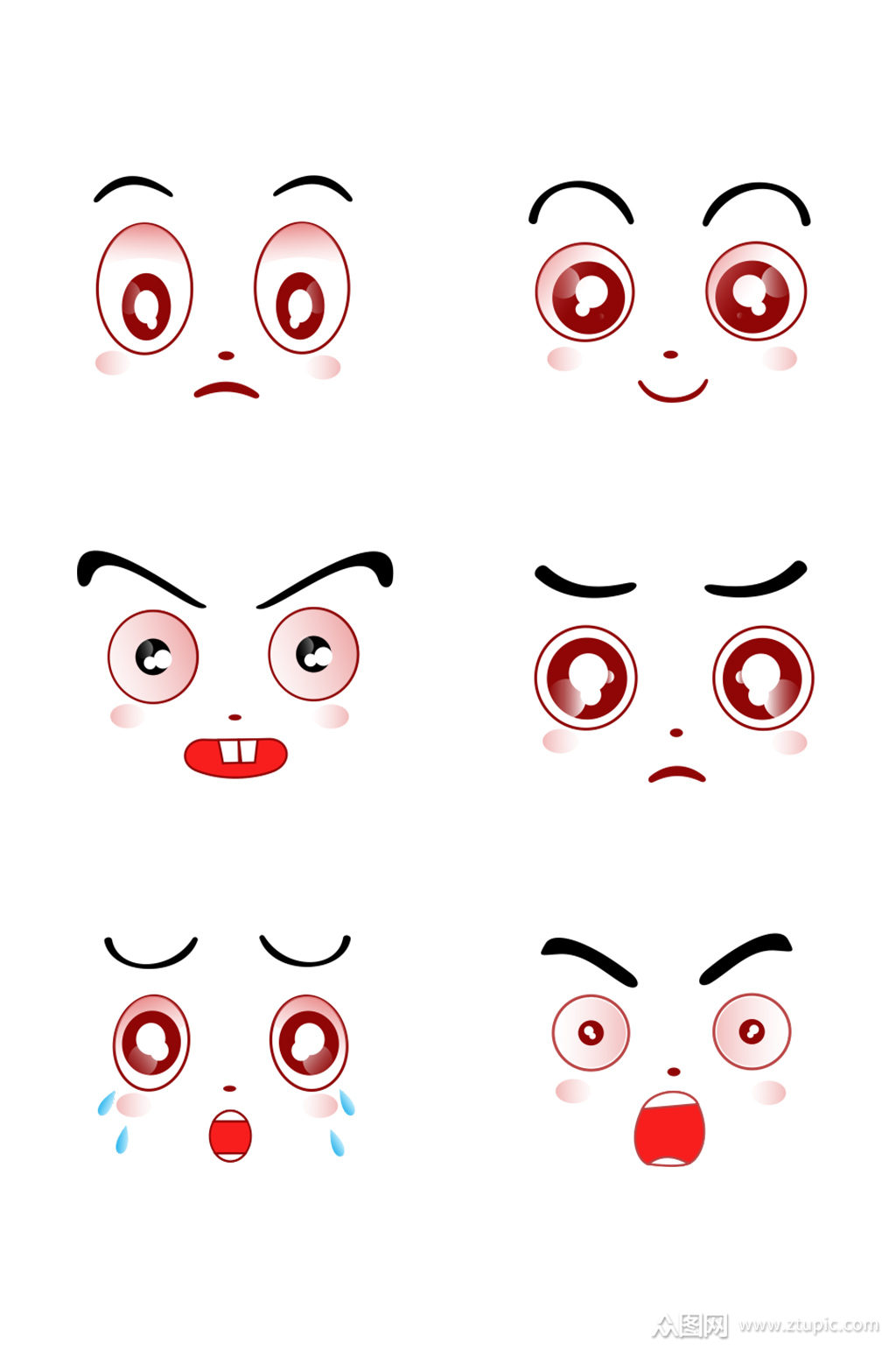 卡通表情眼睛矢量元素