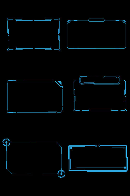 科技边框蓝色未来感免抠