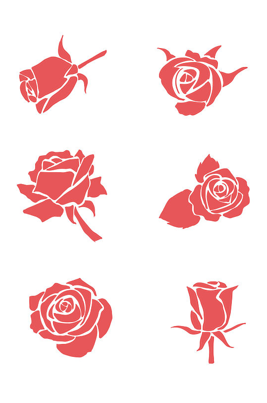 矢量玫瑰花瓣图片免抠