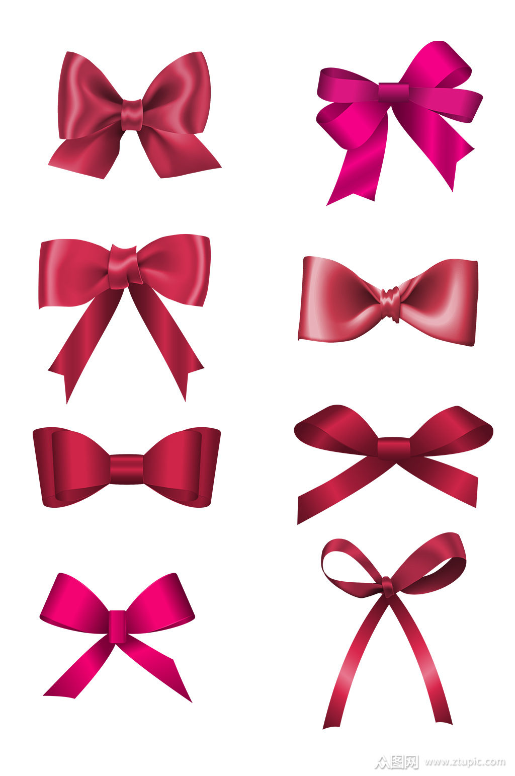 粉色蝴蝶结psd素材免抠