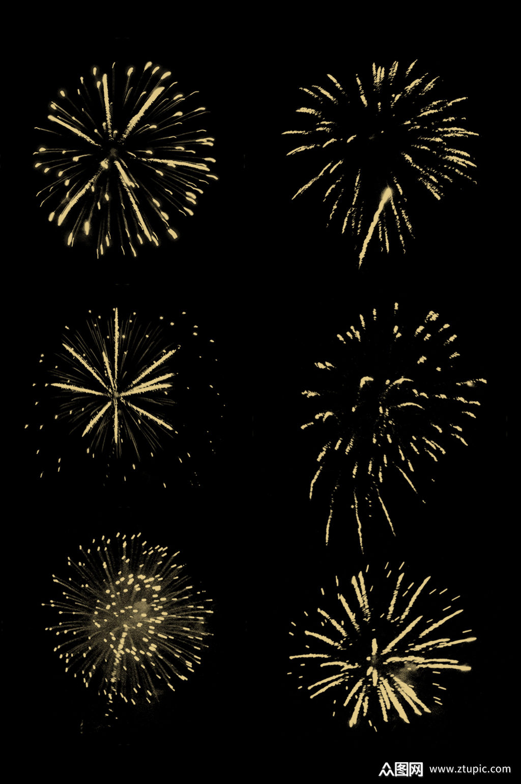 金色烟花矢量图素材