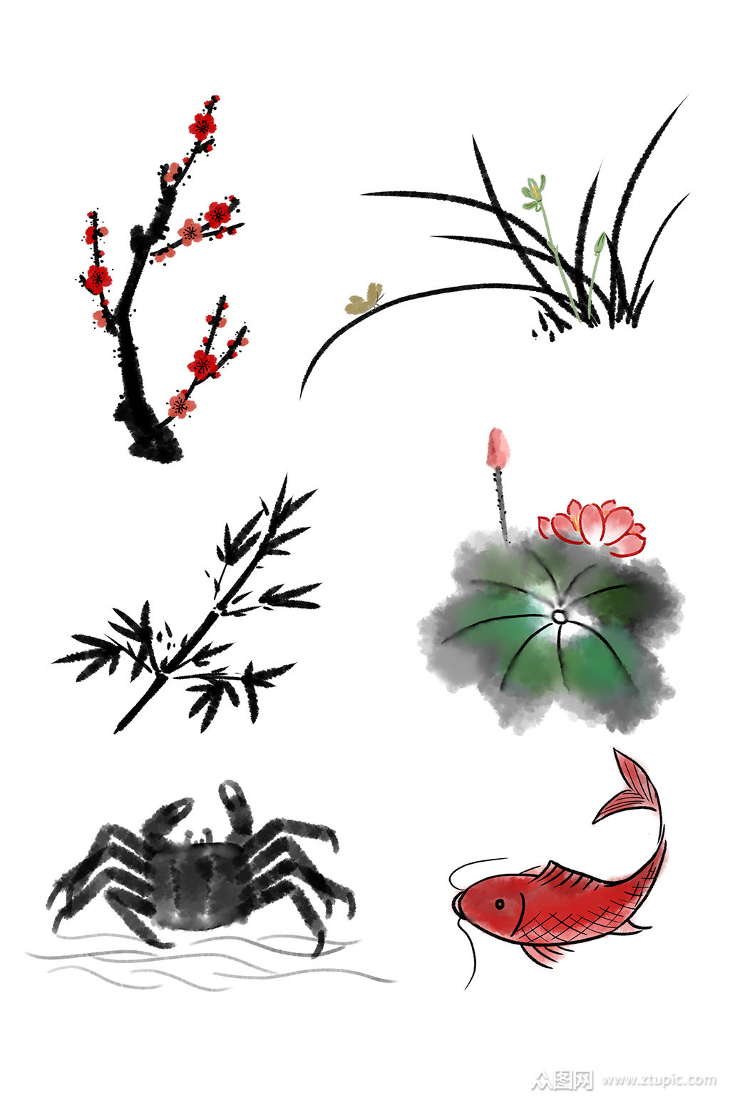 中国风水墨素材免抠