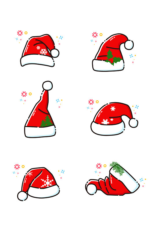 卡通红色圣诞帽圣诞节素材