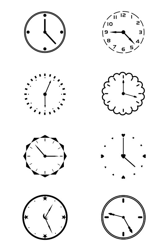 简约钟表图案装饰元素-众图网