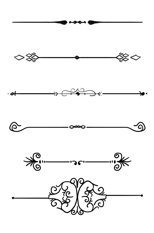 欧式边框花纹分割线元素