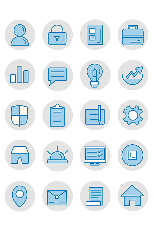 线面结合型企业办公类图标