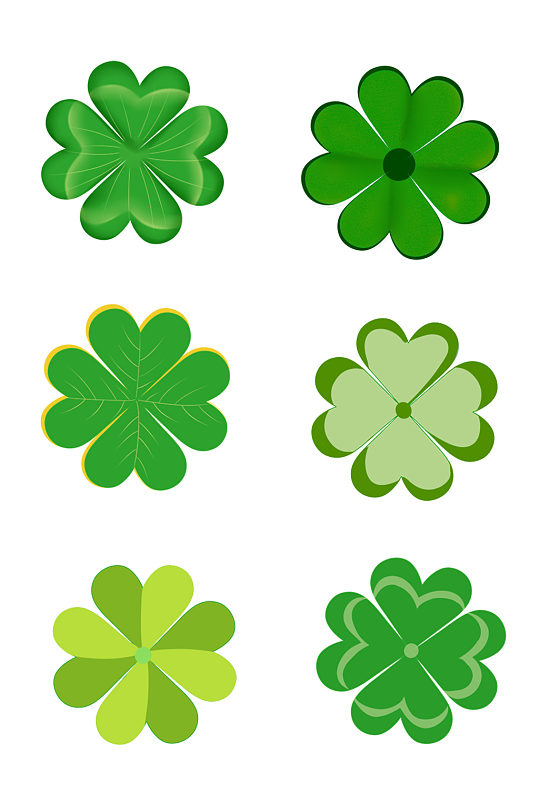 心形绿色四叶草免抠素材