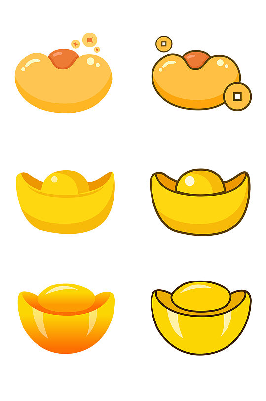 元宝元素恭喜发财矢量免抠-众图网