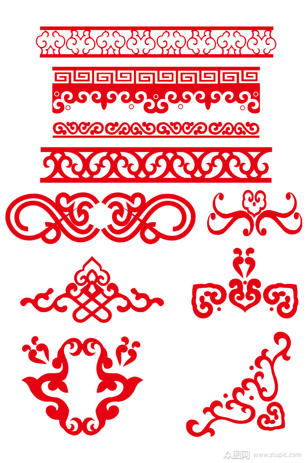 中式边框矢量中国风元素