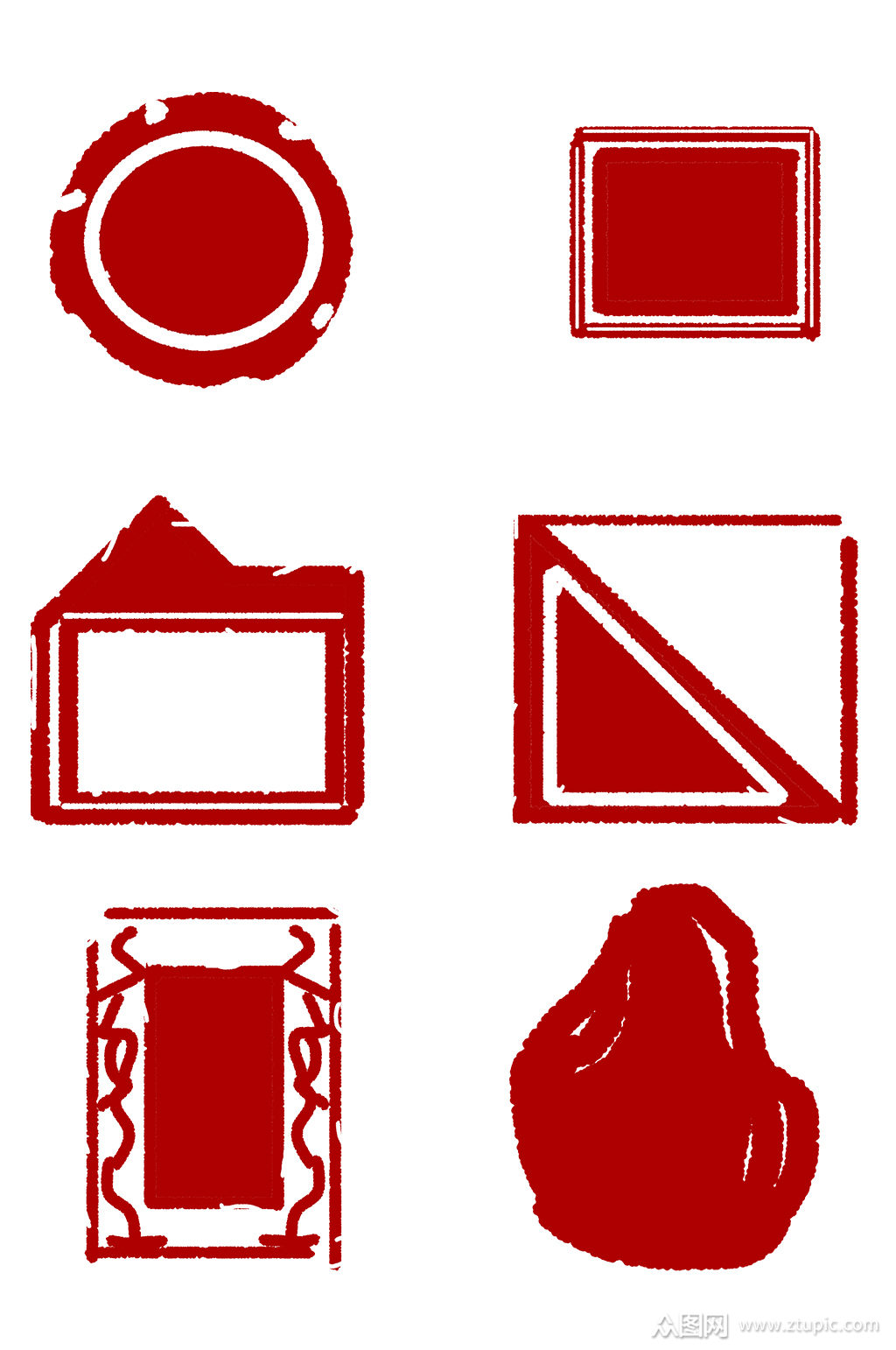 中国古典印章矢量图