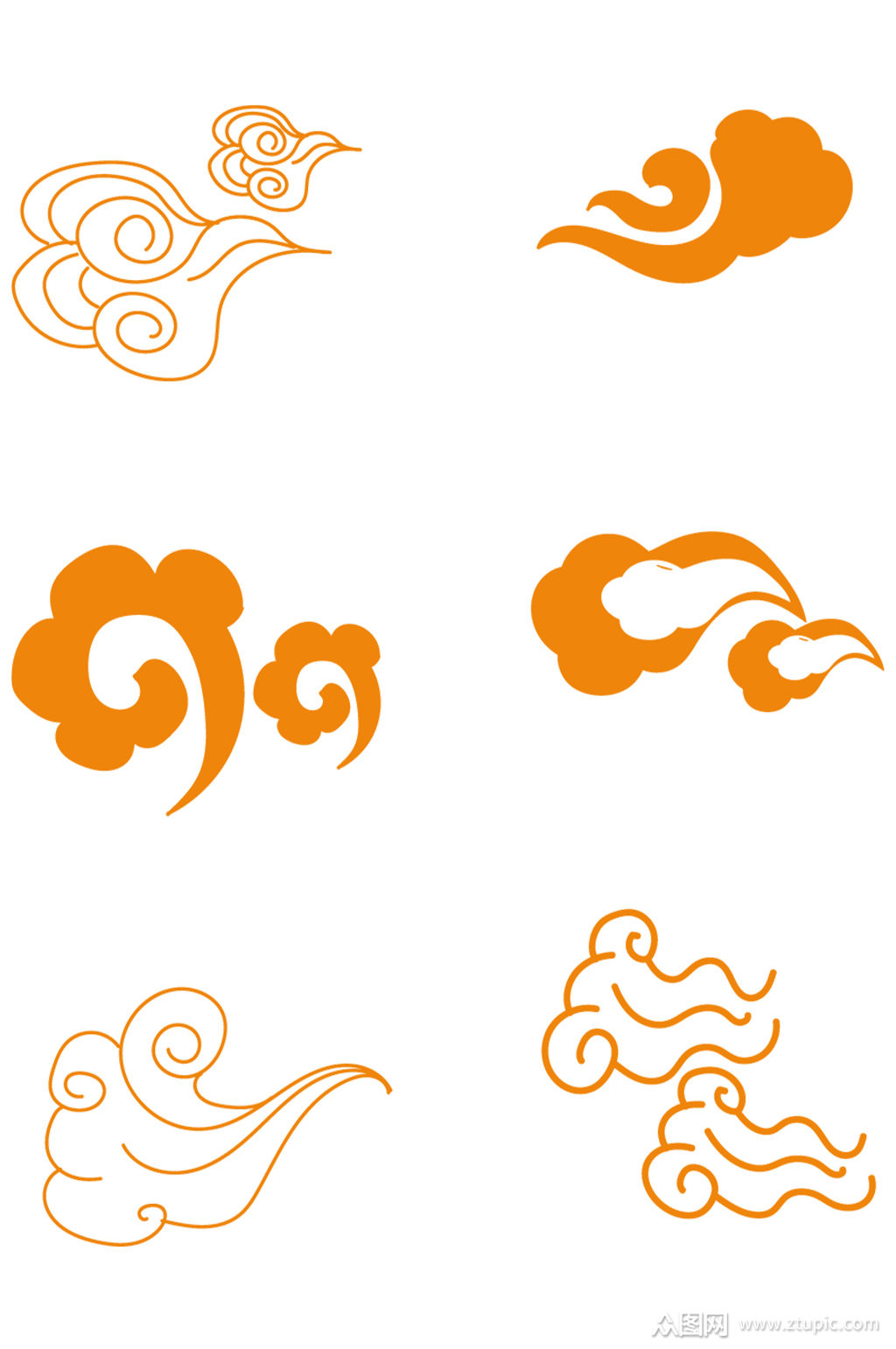 祥云图案中国风免抠素材 祥云矢量图