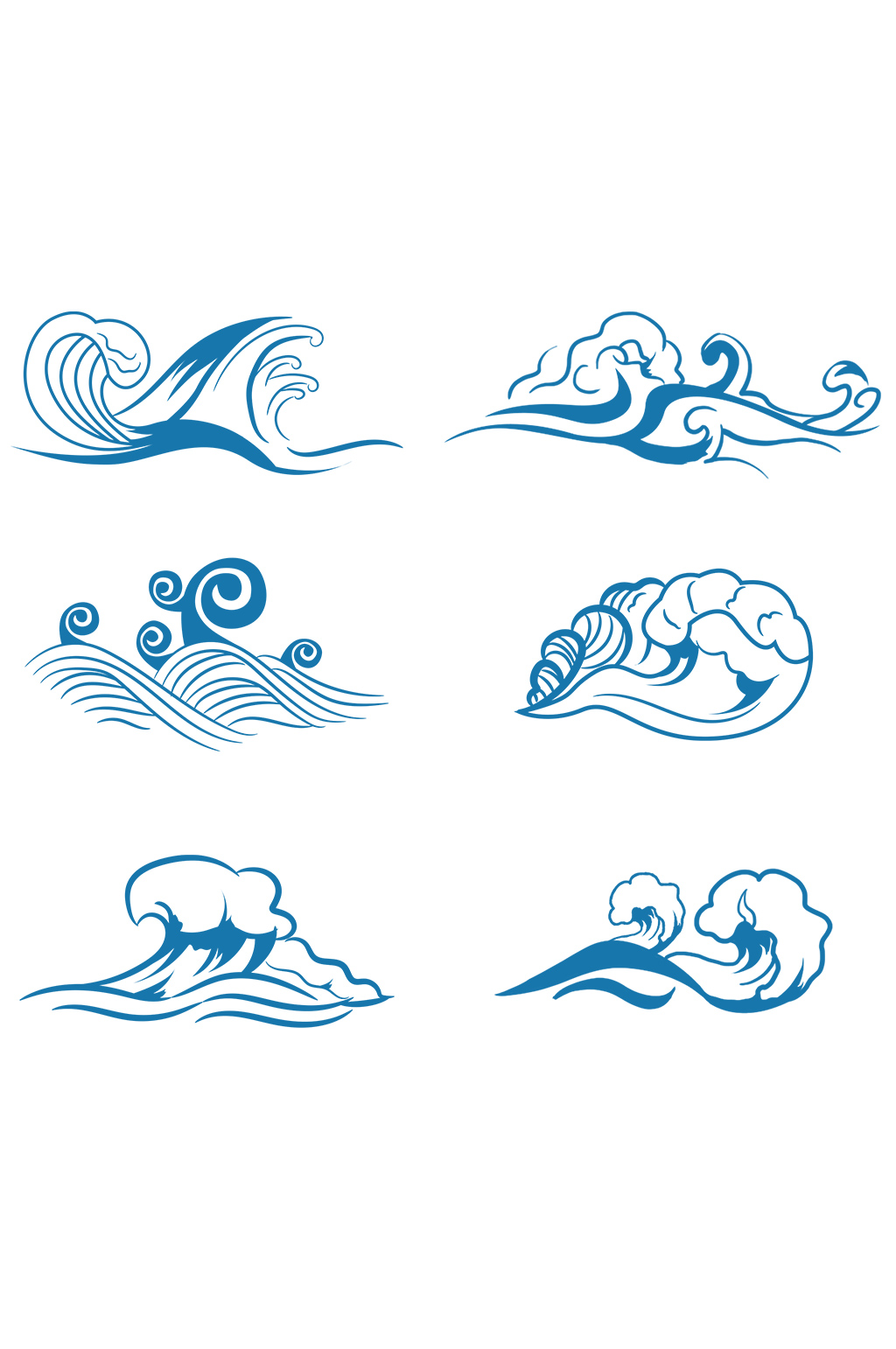 浪花标志设计矢量素材海浪蓝色浪花展板