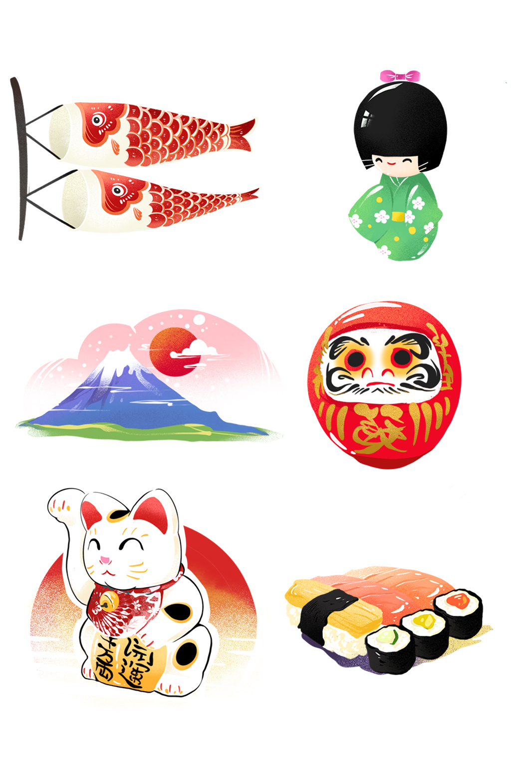 日本插画素材免抠素材