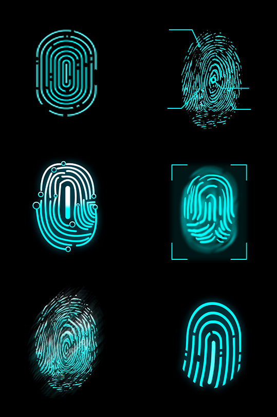科技感图标指纹解锁图案