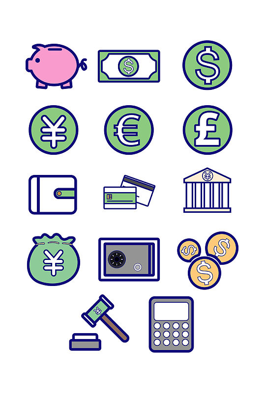 美元符号钱免抠素材