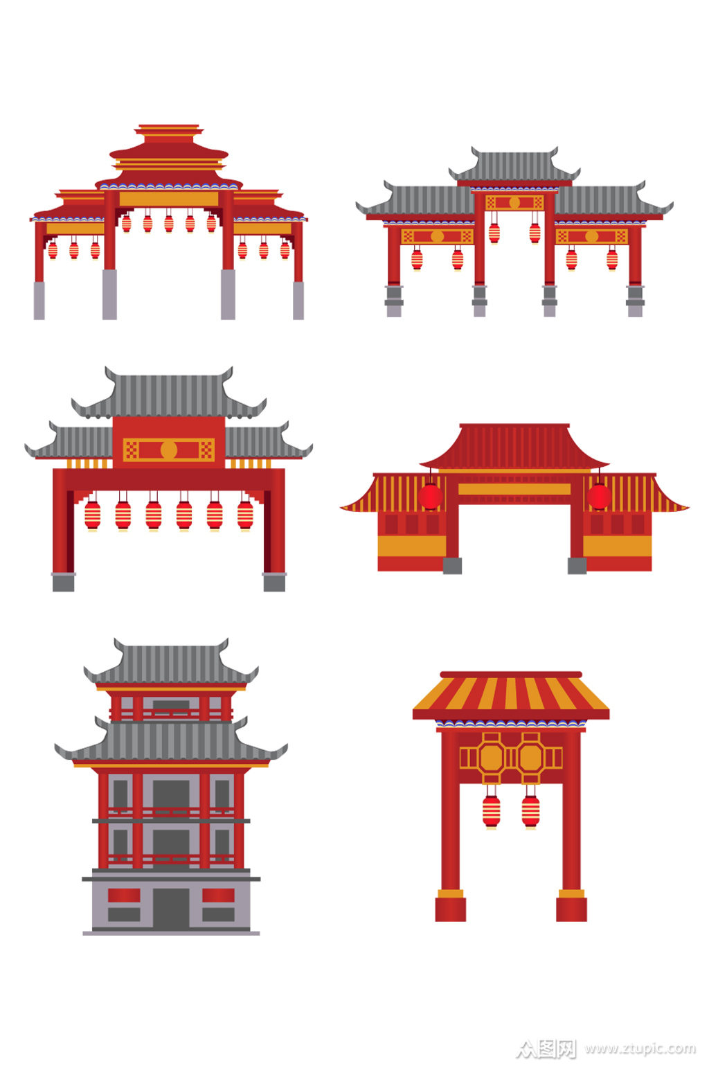 众图网独家提供扁平传统门楼矢量素材素材免费下载,本