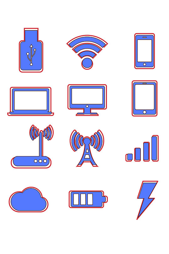 物联网技术网络图标免抠-众图网
